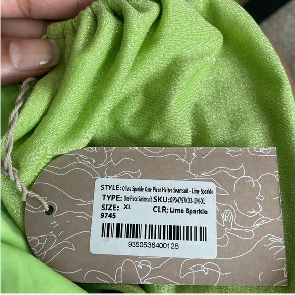 NEW Meshki Olivia Balconette Monokini in Lime Sparkle - Picture 2 of 5